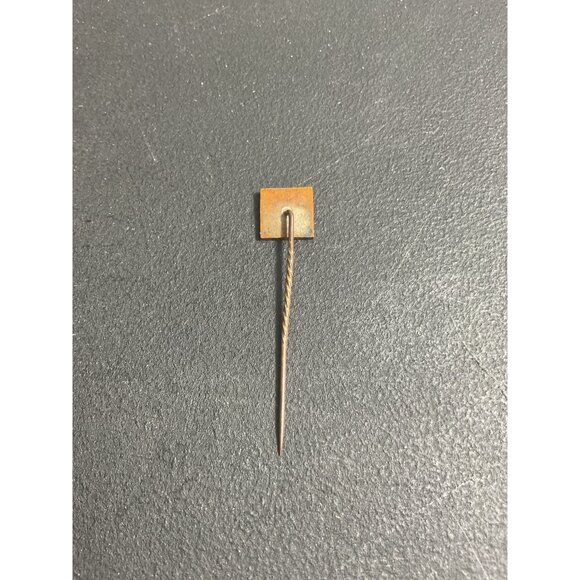 Antique Gold-Toned Square Stick Pin With Intricate Design - Picture 2 of 3
